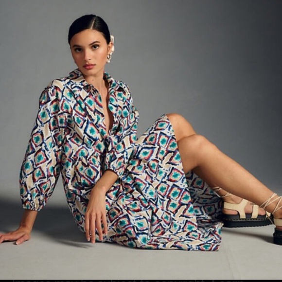 Maeve Dresses & Skirts - Maeve Multicolor Geometric Midi Dress